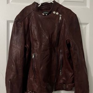 Ralph Lauren burgundy, leather jacket